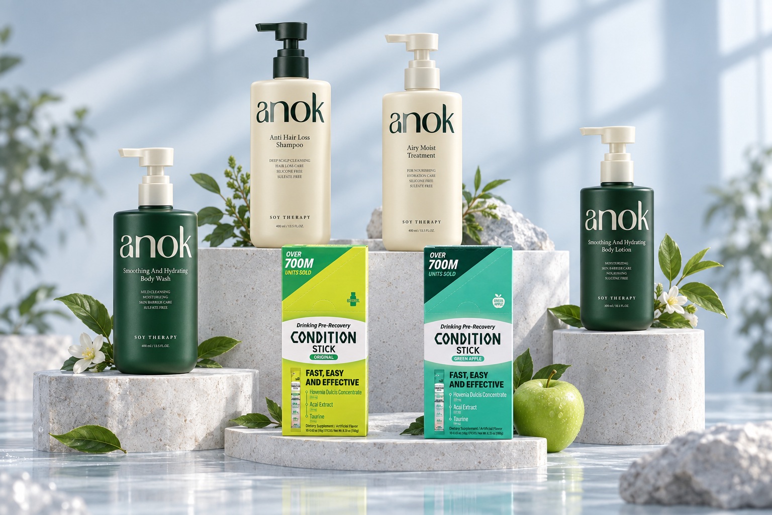 Produkte koreane ANOK Hair Care, ANOK Body Care dhe Condition Stick te importuara nga Korea.
